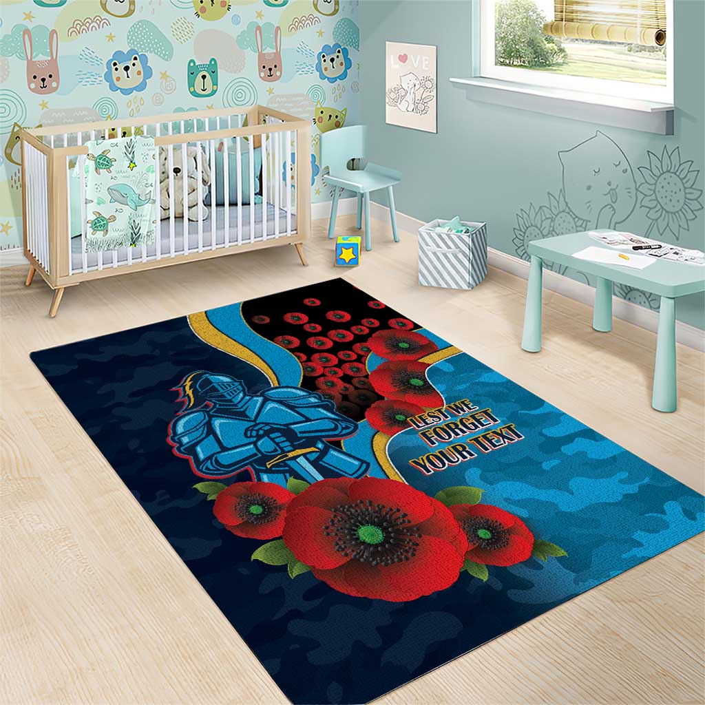 Gold Coast Titans ANZAC Personalised Area Rug Lest We Forget Poppy Camo