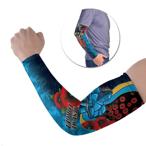 Gold Coast Titans ANZAC Personalised Arm Sleeves Lest We Forget Poppy Camo