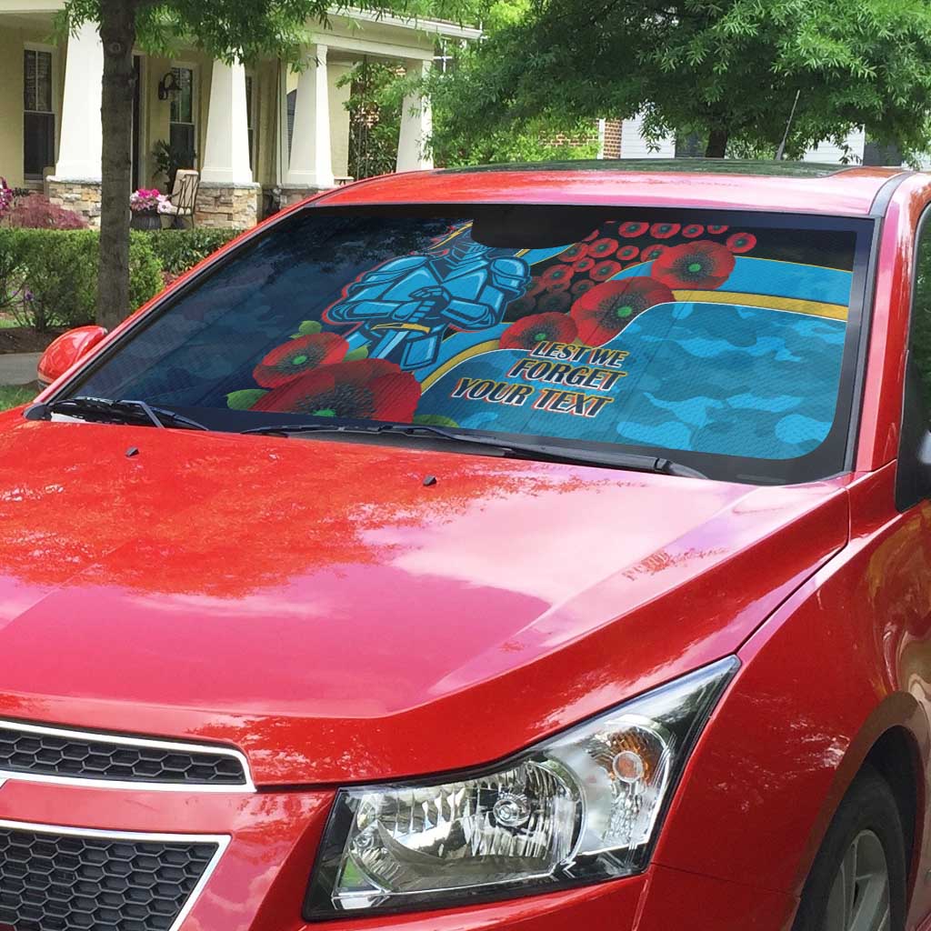 Gold Coast Titans ANZAC Personalised Auto Sun Shade Lest We Forget Poppy Camo
