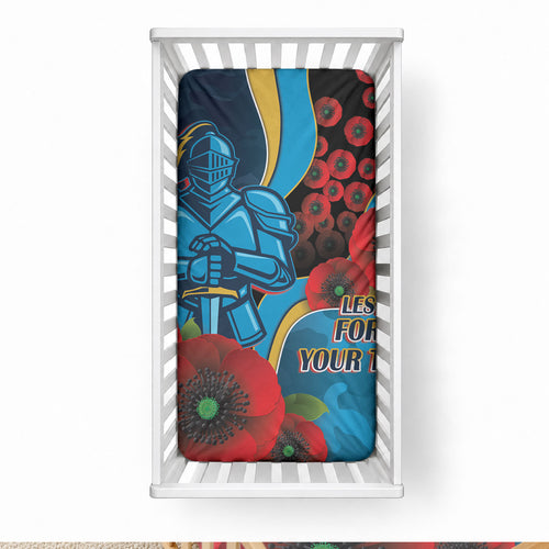 Gold Coast Titans ANZAC Personalised Baby Bed Cover Lest We Forget Poppy Camo