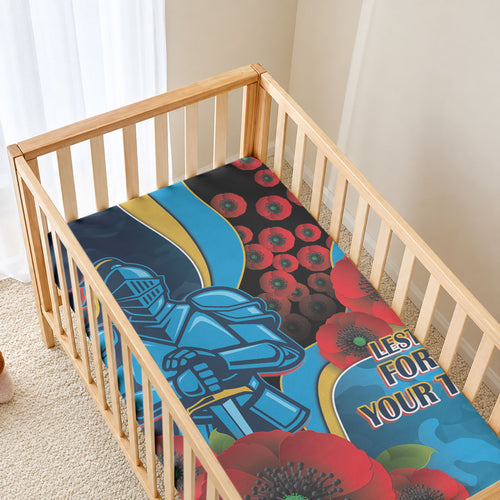 Gold Coast Titans ANZAC Personalised Baby Bed Cover Lest We Forget Poppy Camo