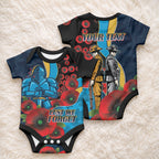Gold Coast Titans ANZAC Personalised Baby Onesie Lest We Forget Poppy Camo