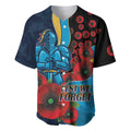 Gold Coast Titans ANZAC Personalised Baseball Jersey Lest We Forget Poppy Camo