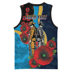 Gold Coast Titans ANZAC Personalised Basketball Jersey Lest We Forget Poppy Camo