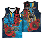Gold Coast Titans ANZAC Personalised Basketball Jersey Lest We Forget Poppy Camo