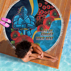 Gold Coast Titans ANZAC Personalised Beach Blanket Lest We Forget Poppy Camo