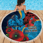 Gold Coast Titans ANZAC Personalised Beach Blanket Lest We Forget Poppy Camo