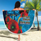 Gold Coast Titans ANZAC Personalised Beach Blanket Lest We Forget Poppy Camo