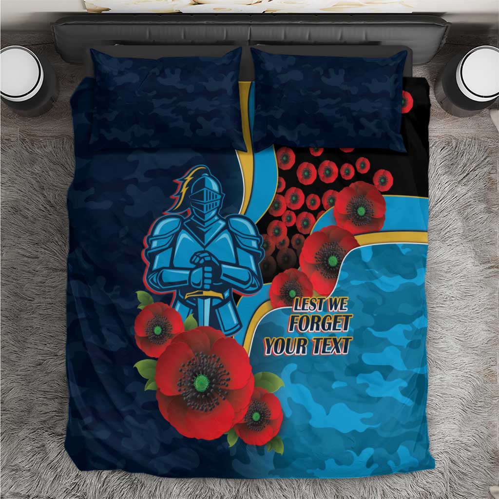 Gold Coast Titans ANZAC Personalised Bedding Set Lest We Forget Poppy Camo