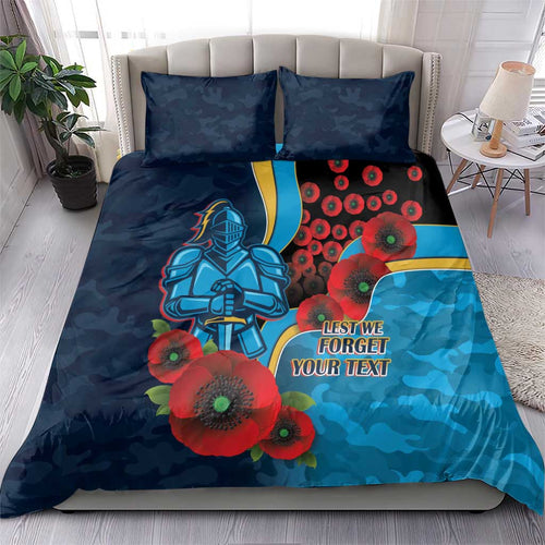 Gold Coast Titans ANZAC Personalised Bedding Set Lest We Forget Poppy Camo