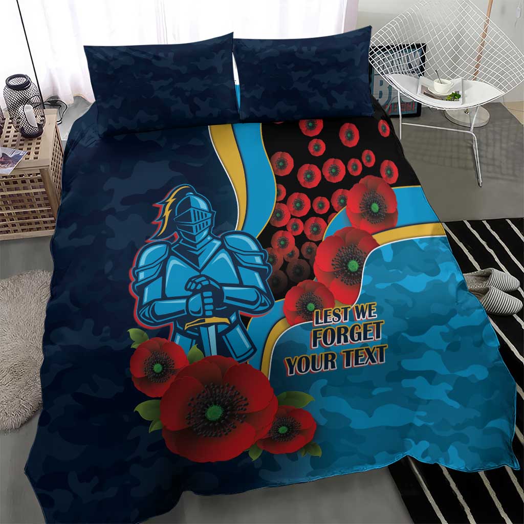 Gold Coast Titans ANZAC Personalised Bedding Set Lest We Forget Poppy Camo