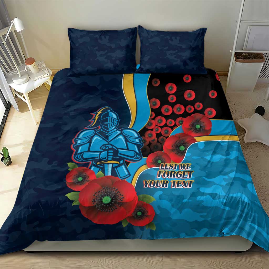 Gold Coast Titans ANZAC Personalised Bedding Set Lest We Forget Poppy Camo