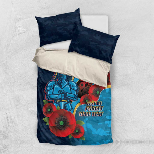 Gold Coast Titans ANZAC Personalised Bedding Set Lest We Forget Poppy Camo