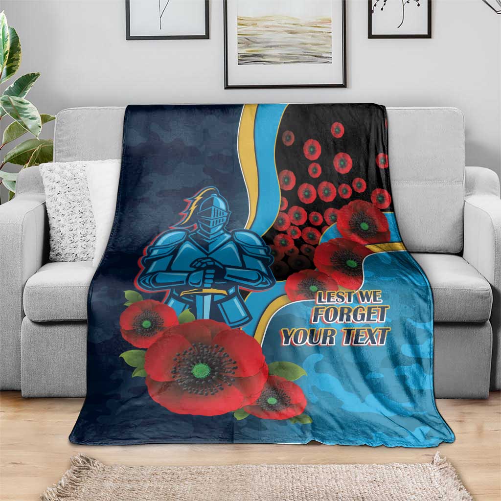 Gold Coast Titans ANZAC Personalised Blanket Lest We Forget Poppy Camo