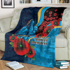 Gold Coast Titans ANZAC Personalised Blanket Lest We Forget Poppy Camo