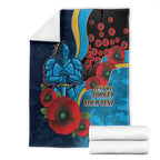 Gold Coast Titans ANZAC Personalised Blanket Lest We Forget Poppy Camo