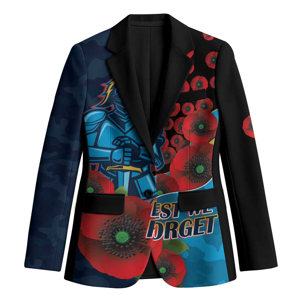 Gold Coast Titans ANZAC Personalised Blazer Lest We Forget Poppy Camo