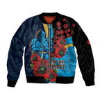 Gold Coast Titans ANZAC Personalised Bomber Jacket Lest We Forget Poppy Camo