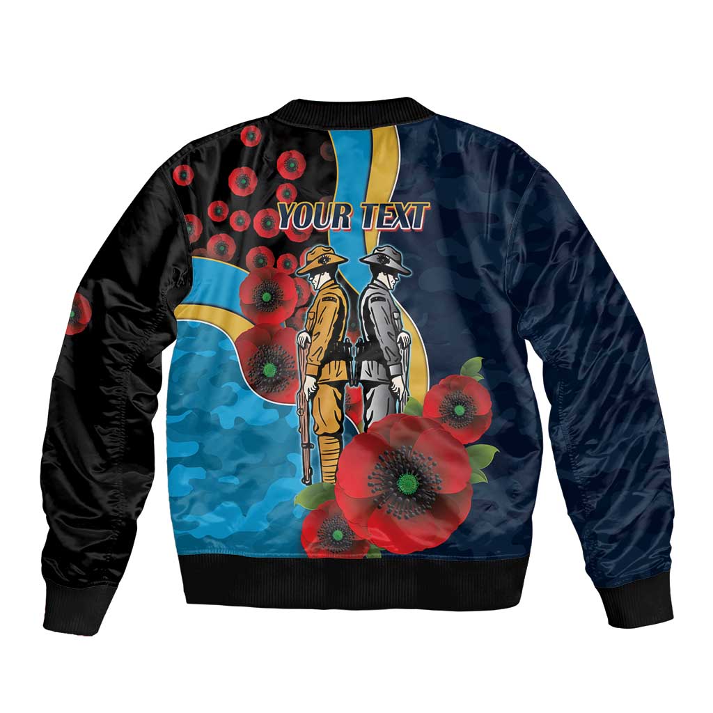 Gold Coast Titans ANZAC Personalised Bomber Jacket Lest We Forget Poppy Camo