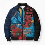 Gold Coast Titans ANZAC Personalised Bomber Puffer Jacket Lest We Forget Poppy Camo