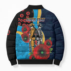 Gold Coast Titans ANZAC Personalised Bomber Puffer Jacket Lest We Forget Poppy Camo