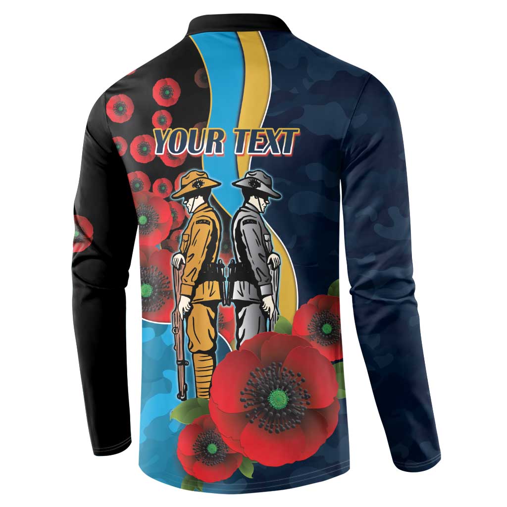 Gold Coast Titans ANZAC Personalised Button Sweatshirt Lest We Forget Poppy Camo