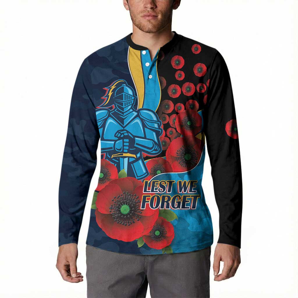 Gold Coast Titans ANZAC Personalised Button Sweatshirt Lest We Forget Poppy Camo