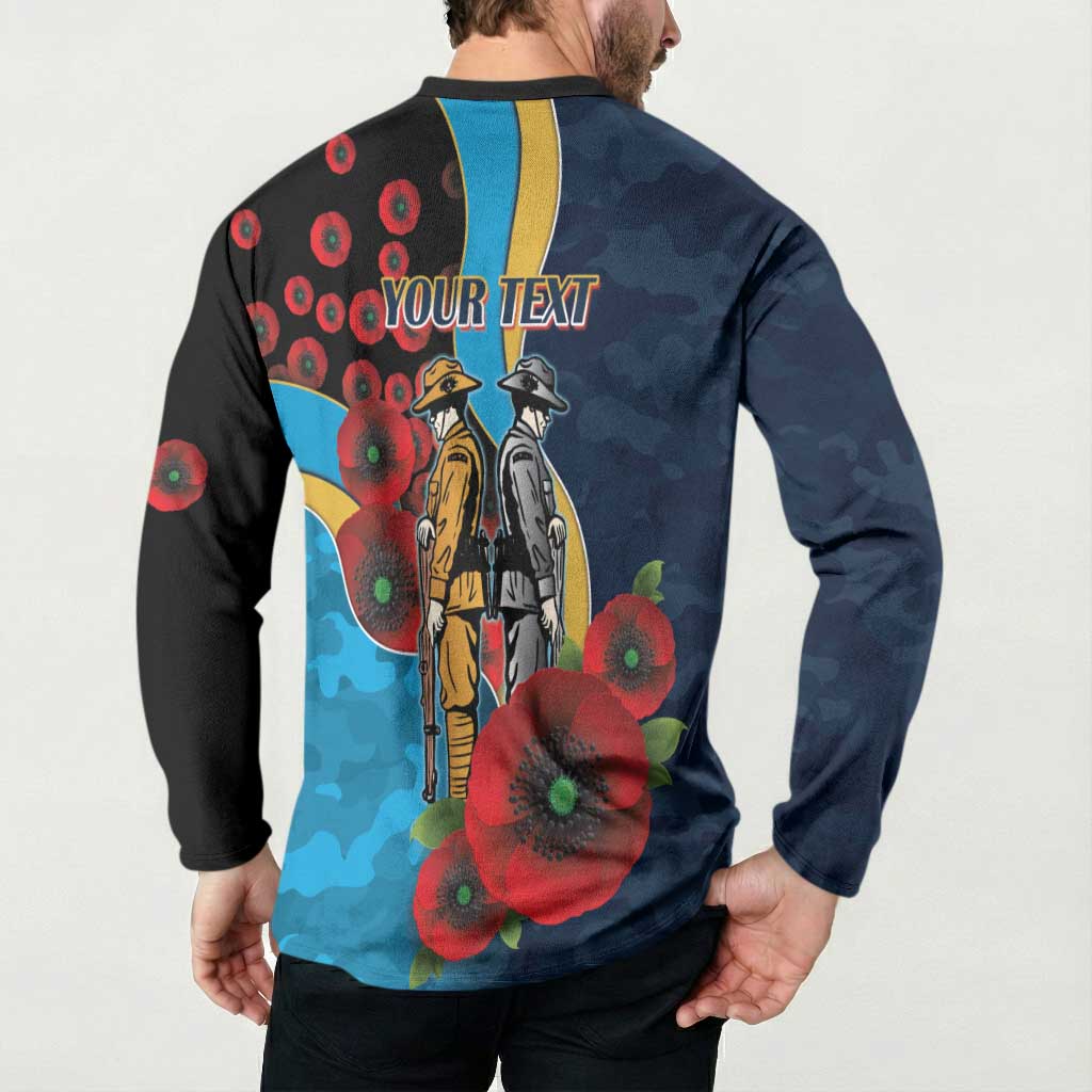 Gold Coast Titans ANZAC Personalised Button Sweatshirt Lest We Forget Poppy Camo