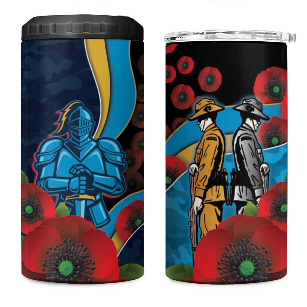 Gold Coast Titans ANZAC Personalised 4 in 1 Can Cooler Tumbler Lest We Forget Poppy Camo