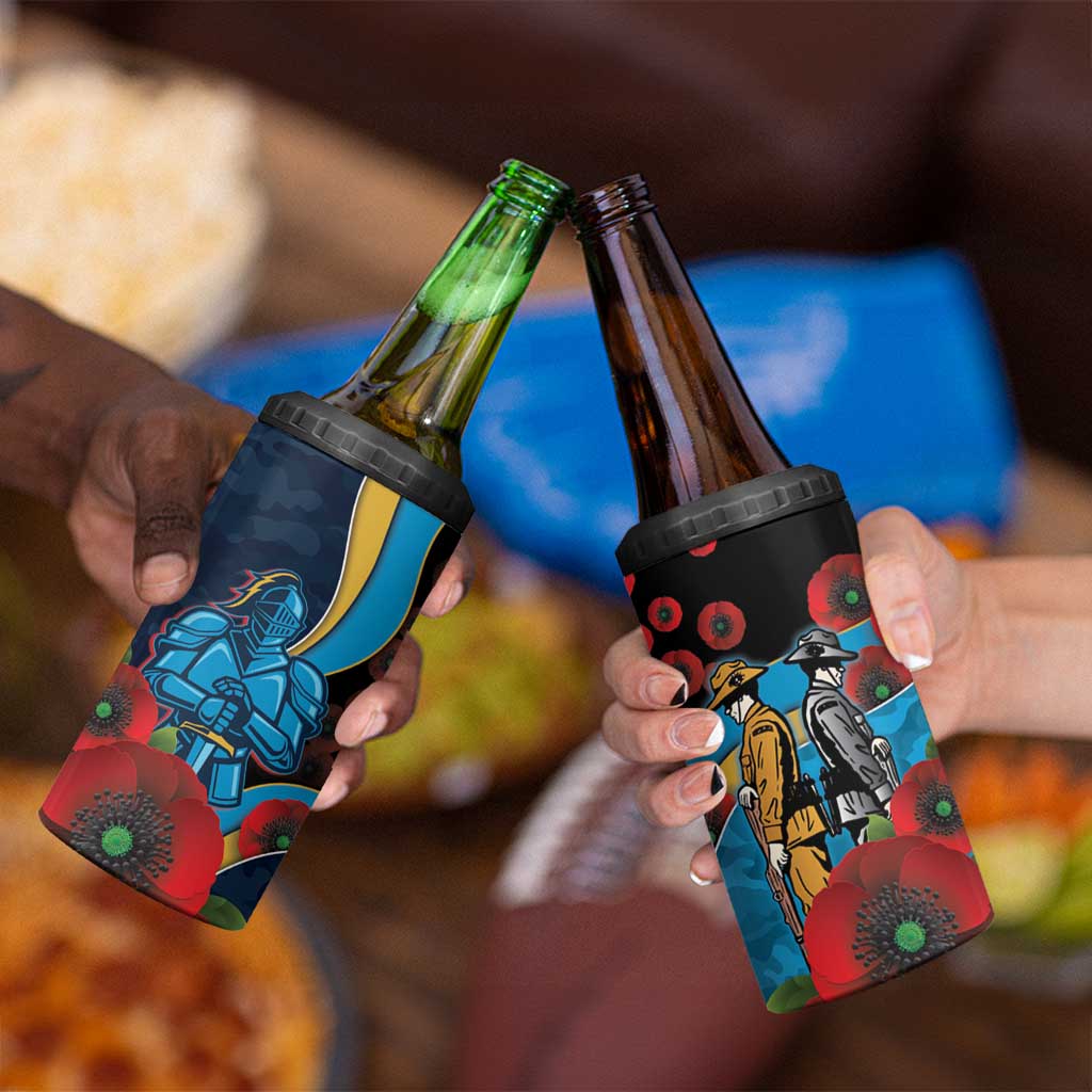 Gold Coast Titans ANZAC Personalised 4 in 1 Can Cooler Tumbler Lest We Forget Poppy Camo
