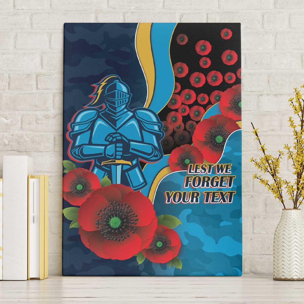 Gold Coast Titans ANZAC Personalised Canvas Wall Art Lest We Forget Poppy Camo