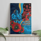 Gold Coast Titans ANZAC Personalised Canvas Wall Art Lest We Forget Poppy Camo