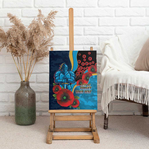 Gold Coast Titans ANZAC Personalised Canvas Wall Art Lest We Forget Poppy Camo