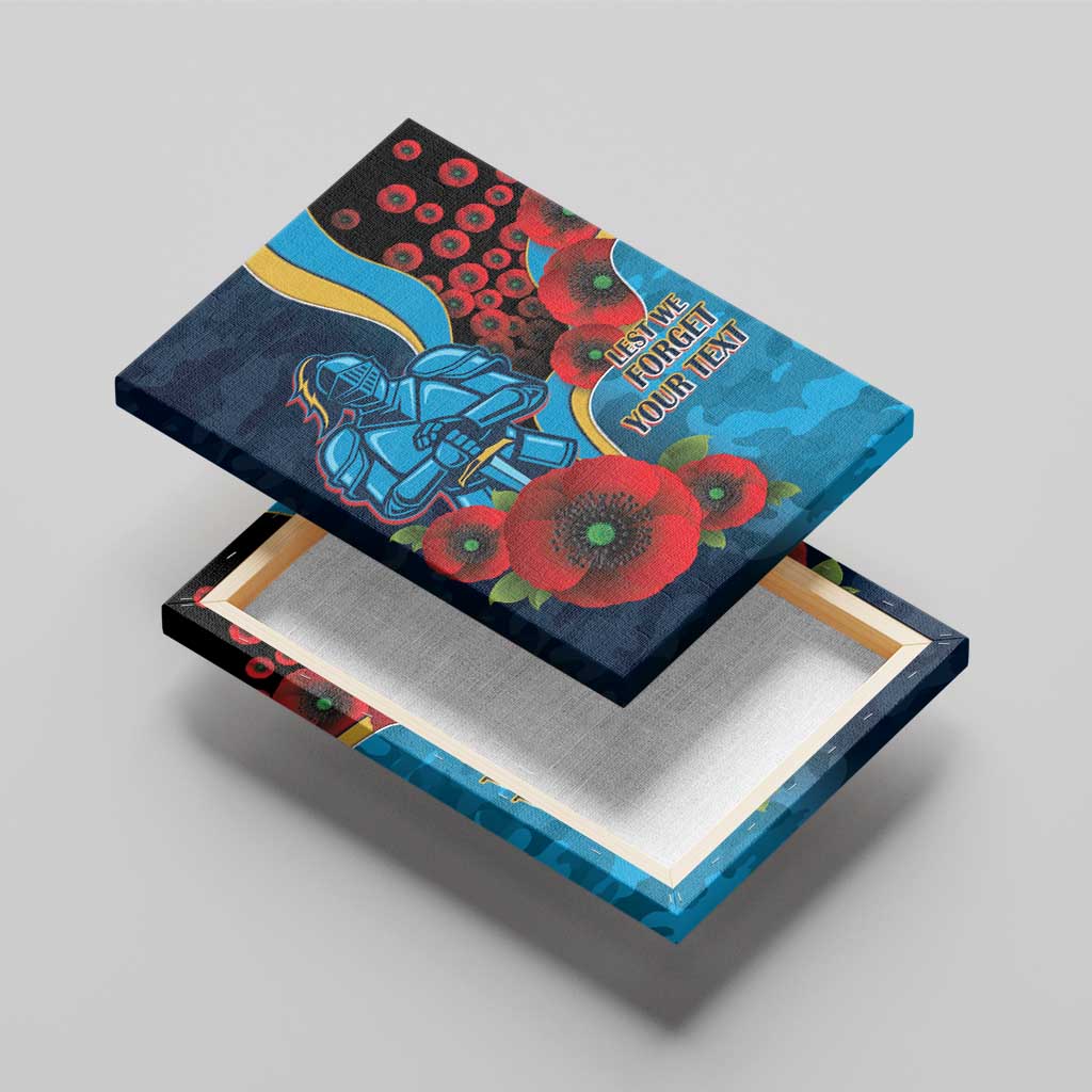 Gold Coast Titans ANZAC Personalised Canvas Wall Art Lest We Forget Poppy Camo