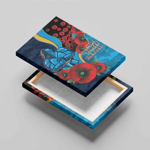 Gold Coast Titans ANZAC Personalised Canvas Wall Art Lest We Forget Poppy Camo