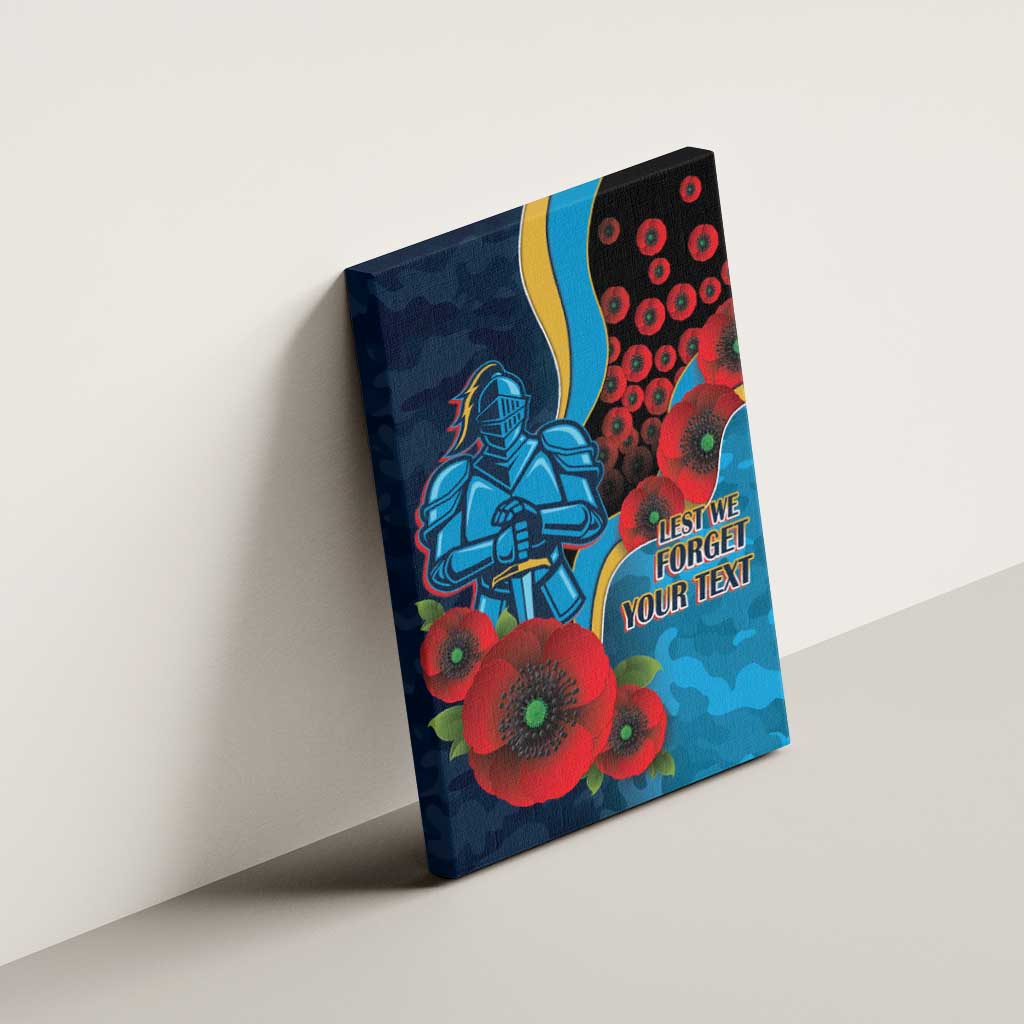 Gold Coast Titans ANZAC Personalised Canvas Wall Art Lest We Forget Poppy Camo