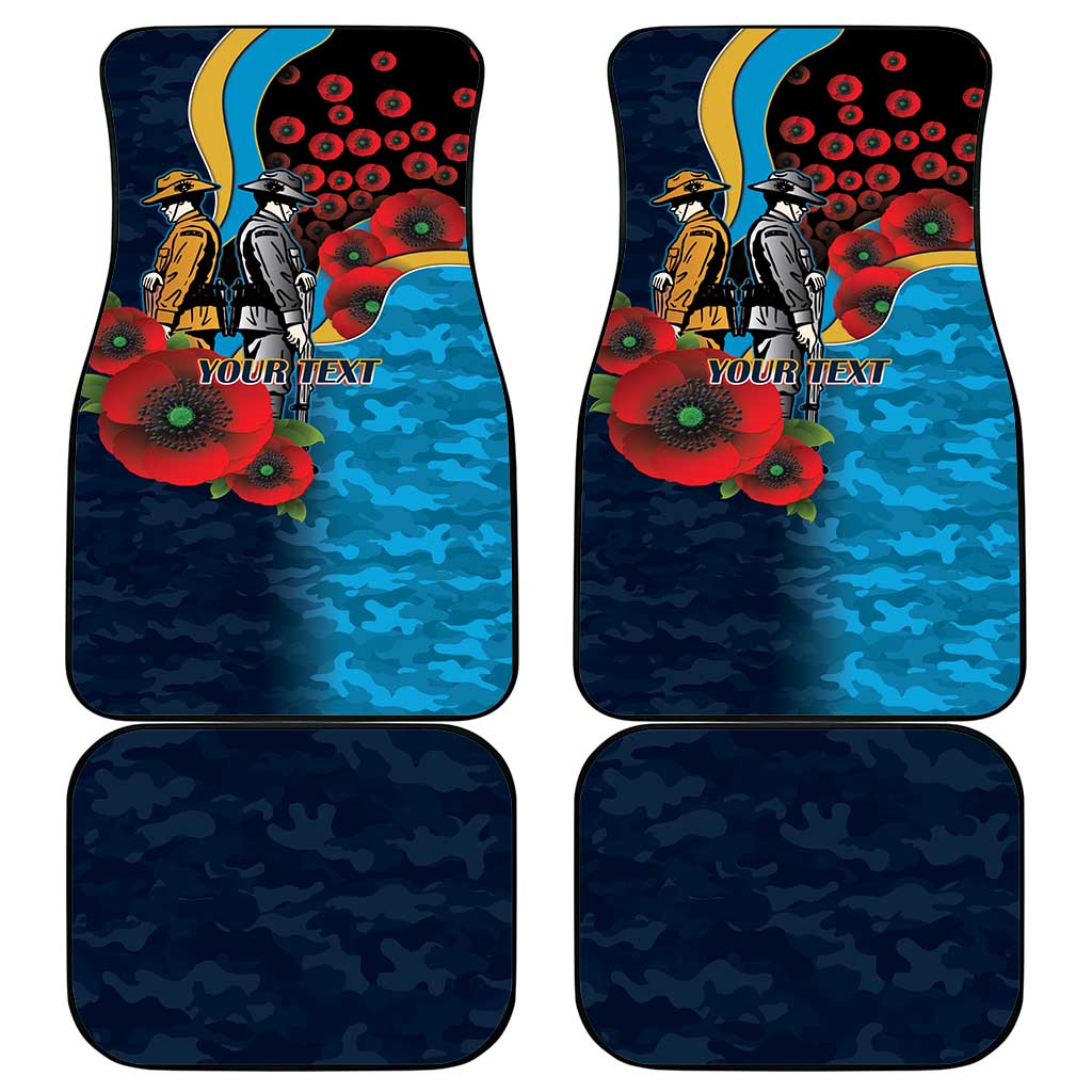 Gold Coast Titans ANZAC Personalised Car Mats Lest We Forget Poppy Camo