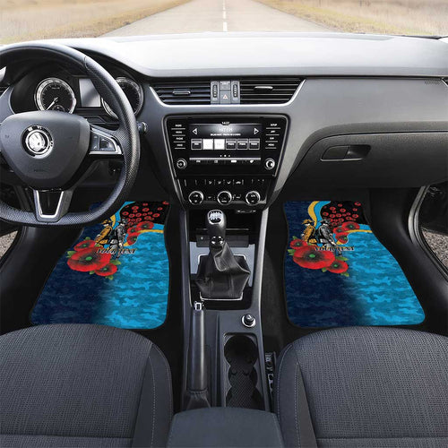 Gold Coast Titans ANZAC Personalised Car Mats Lest We Forget Poppy Camo