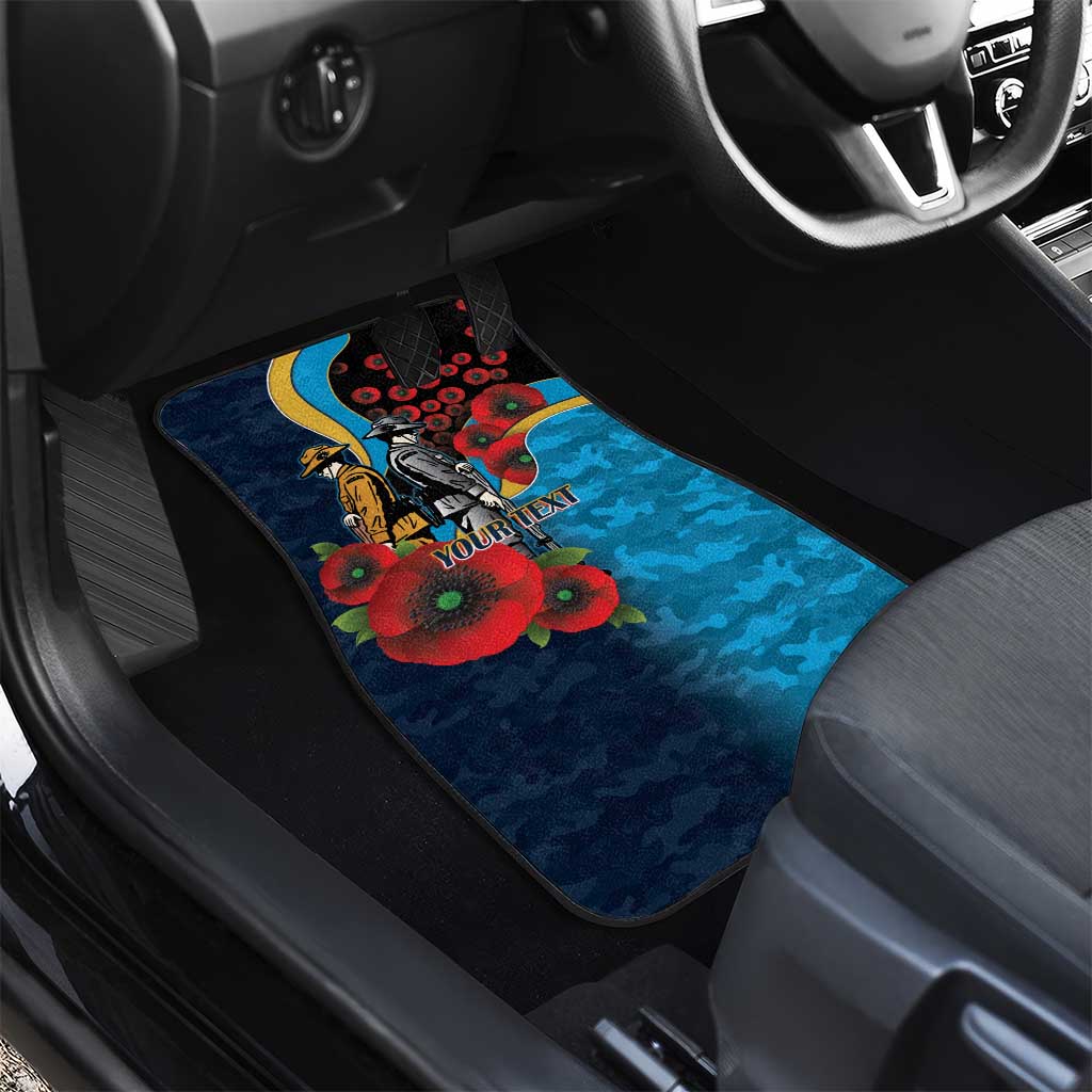 Gold Coast Titans ANZAC Personalised Car Mats Lest We Forget Poppy Camo