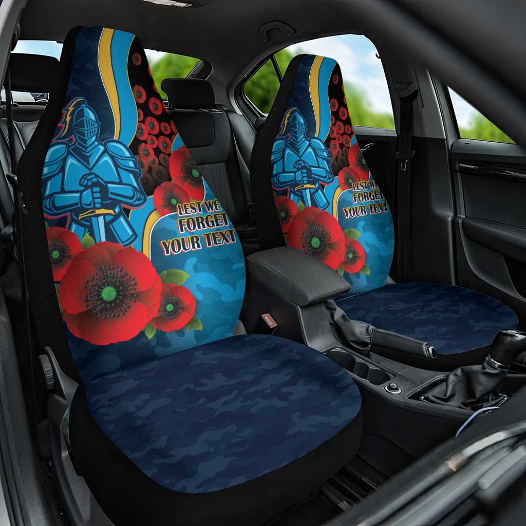 Gold Coast Titans ANZAC Personalised Car Seat Cover Lest We Forget Poppy Camo