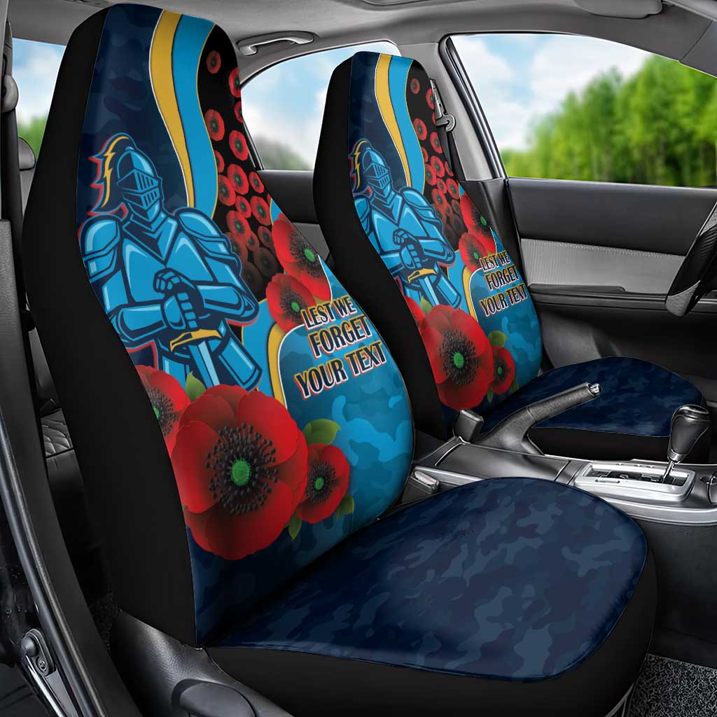 Gold Coast Titans ANZAC Personalised Car Seat Cover Lest We Forget Poppy Camo