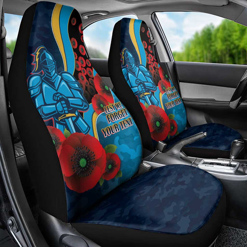 Gold Coast Titans ANZAC Personalised Car Seat Cover Lest We Forget Poppy Camo