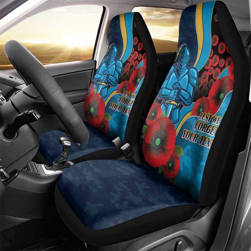 Gold Coast Titans ANZAC Personalised Car Seat Cover Lest We Forget Poppy Camo