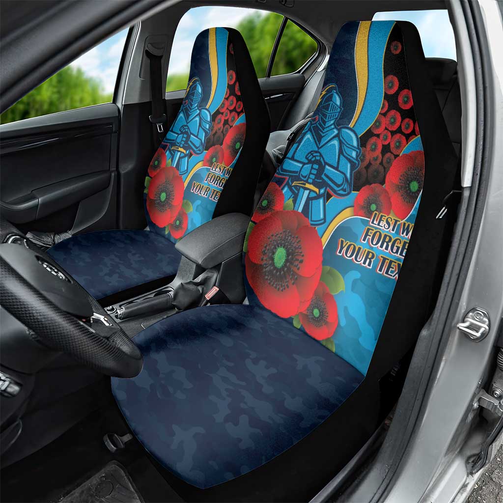 Gold Coast Titans ANZAC Personalised Car Seat Cover Lest We Forget Poppy Camo