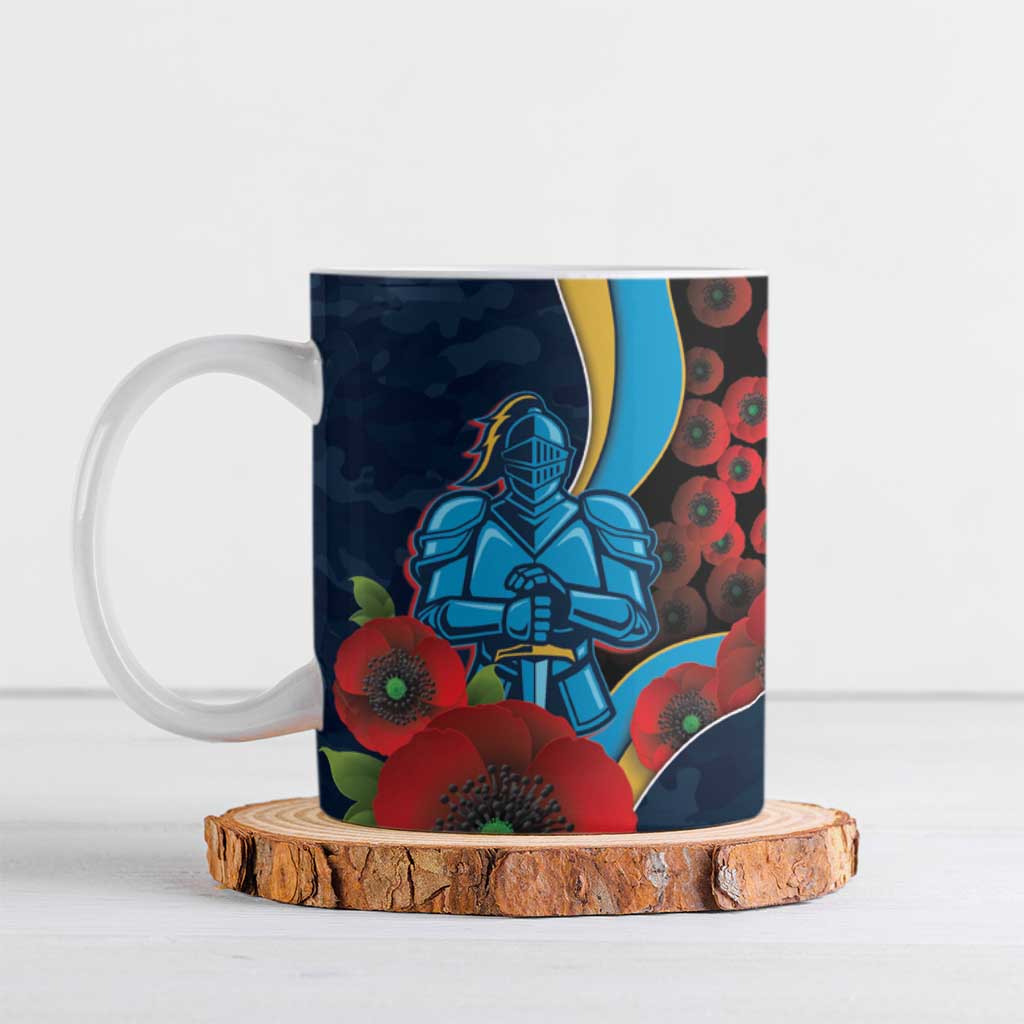 Gold Coast Titans ANZAC Personalised Ceramic Mug Lest We Forget Poppy Camo
