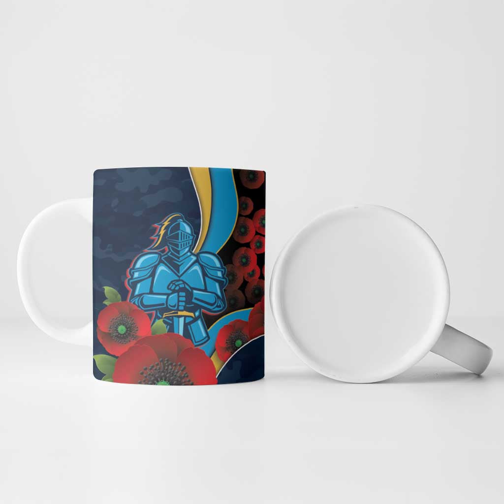 Gold Coast Titans ANZAC Personalised Ceramic Mug Lest We Forget Poppy Camo