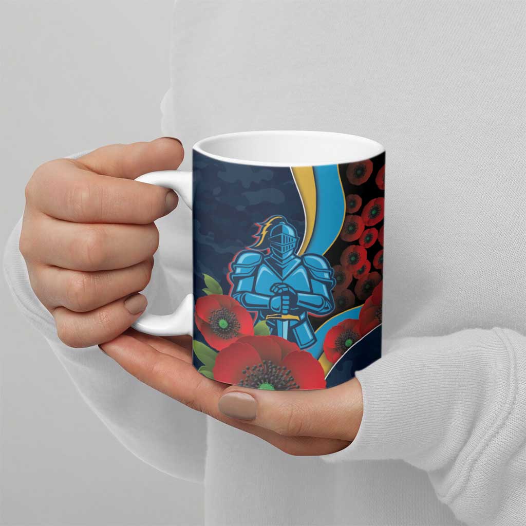 Gold Coast Titans ANZAC Personalised Ceramic Mug Lest We Forget Poppy Camo