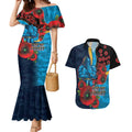 Gold Coast Titans ANZAC Personalised Couples Matching Mermaid Dress and Hawaiian Shirt Lest We Forget Poppy Camo
