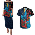 Gold Coast Titans ANZAC Personalised Couples Matching Puletasi and Hawaiian Shirt Lest We Forget Poppy Camo