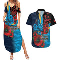 Gold Coast Titans ANZAC Personalised Couples Matching Summer Maxi Dress and Hawaiian Shirt Lest We Forget Poppy Camo